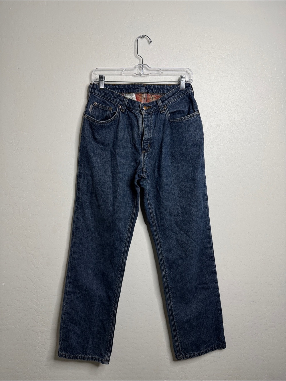 Carhartt Women's Straight Leg Jeans in Dark Blue Denim